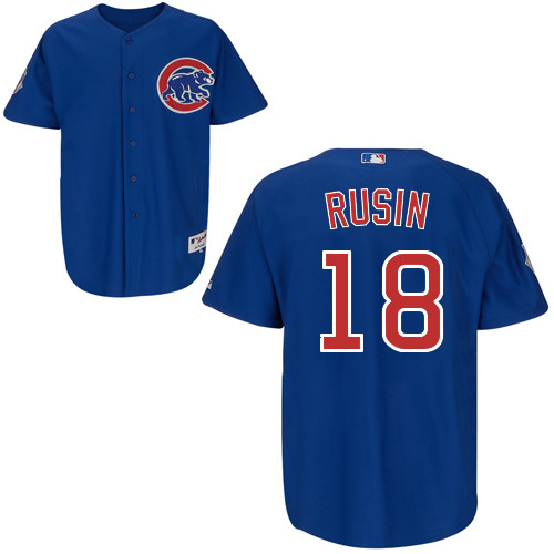 Chris Rusin #18 mlb Jersey-Chicago Cubs Women's Authentic Alternate 2 Blue Baseball Jersey